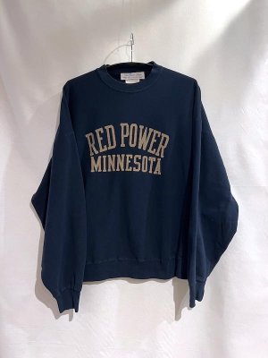 画像1: REMI RELIEF レミレリーフ / SP加工 3飛び裏毛クルー [RED POWER] BLK