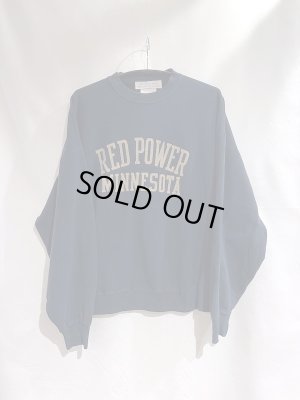 画像1: REMI RELIEF レミレリーフ / SP加工 3飛び裏毛クルー [RED POWER] BLK