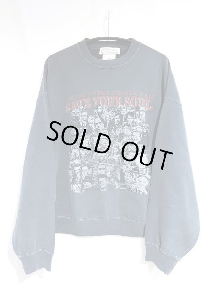 画像1: REMI RELIEF レミレリーフ / ダブルSP加工 裏毛クルー [SAVE YOUR SOUL] BLK (1)