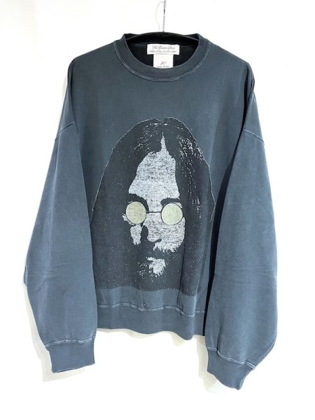 画像1: REMI RELIEF レミレリーフ / ダブルSP加工 裏毛クルー [MEGANE] BLK (1)